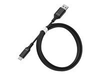 OtterBox Standard - USB-kabel - USB-C (hann) til USB (hann) - USB 2.0 - 3 A - 1 m - svart 78-52537