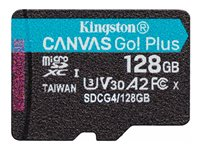 Kingston Canvas Go! Plus - Flashminnekort - 128 GB - A2 / Video Class V30 / UHS-I U3 / Class10 - microSDXC UHS-I SDCG4/128GBSP