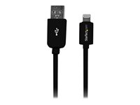 StarTech.com 1m (3ft) Black Apple 8-pin Lightning Connector to USB Cable for iPhone / iPod / iPad - Charge and Sync Cable - 1 meter (USBLT1MB) - Lightning-kabel - Lightning hann til USB hann - 1 m - dobbeltisolert - svart - for P/N: ST7C51224, ST7C51224EU USBLT1MB