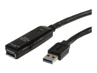 StarTech.com 32.8 ft Active USB 3.0 Extension Cable with AC Power Adapter - Shielded - Male to Female USB USB 3.1 Gen 1 Type A (5Gbps) Extender (USB3AAEXT10M) - USB-forlengelseskabel - USB-type A (hann) til USB-type A (hunn) - USB 3.0 - 10 m - aktiv - svart - for P/N: PEXUSB3S42V, PEXUSB3S44V, S352BU33HR, SVA5H2NEUA, USB3SAA3MBK USB3AAEXT10M