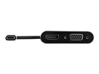 StarTech.com USB-C to VGA and HDMI Adapter - 2-in-1 - 4K 30Hz - Space Grey - Windows & Mac Compatible (CDP2HDVGA) - Ekstern videoadapter - IT6222 - USB-C - HDMI, VGA - romgrå CDP2HDVGA
