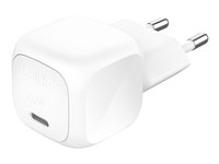 Belkin BoostCharge - Strømadapter - kompakt - 20 watt - Power Delivery 3.1, Fast Charge (USB-C) - hvit WCA009KQWH