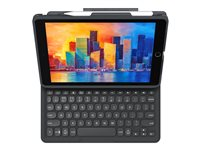 ZAGG Pro Keys - Tastatur og folioveske - bakgrunnsbelyst - Bluetooth - Nordisk - svart/grå tastatur, svart/grå boks - for Apple 10.2-inch iPad (7. generasjon, 8. generasjon, 9. generasjon) 103407142
