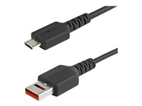 StarTech.com 3ft (1m) Secure Charging Cable, USB-A to Micro USB Data Blocker Charge-Only Cable, Power-Only Charger Cable for Phone/Tablet, Data Blocking USB Protector Adapter Cable, TPE - 5V at 2.4A (12W max) (USBSCHAU1M) - USB-kabel - USB (kun strøm) (hann) til Micro-USB type B (kun strøm) (hann) - 5 V - 2.4 A - 100 cm - formstøpt, passiv - svart USBSCHAU1M