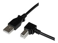 StarTech.com 3m USB 2.0 A to Right Angle B Cable Cord - 3 m USB Printer Cable - Right Angle USB B Cable - 1x USB A (M), 1x USB B (M) (USBAB3MR) - USB-kabel - USB-type B (hann) til USB (hann) - USB 2.0 - 3 m - 90° kontakt - svart USBAB3MR