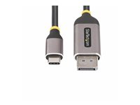 StarTech.com 10ft (3m) USB-C to DisplayPort Adapter Cable, 8K 60Hz - Adapterkabel - USB-C (hann) til DisplayPort (hann) låst - USB4 / Thunderbolt 3 / Thunderbolt 4 / DisplayPort 1.4 - 3 m - 8K 60Hz støtte, 4K 144Hz støtte - grå, svart 142-USBC-DP-8K-10F