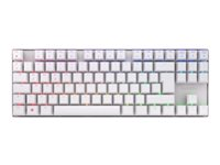 CHERRY XTRFY MX 8.2 - Tastatur - 80% - TKL - bakgrunnsbelyst - trådløs - Bluetooth 5.2, 2.4 GHz, USB-C - QWERTY - USA - tastsvitsj: CHERRY MX2A Red - hvit G80-3882HJAUS-0