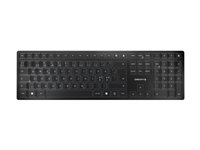CHERRY KW 9100 SLIM - Tastatur - trådløs - 2.4 GHz, Bluetooth 4.0 - Pan Nordic - tastsvitsj: CHERRY SX - svart, sølv JK-9100PN-2