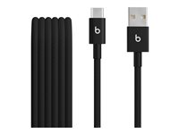 Beats - USB-kabel - USB (hann) til 24 pin USB-C (hann) - USB 2.0 - 1.5 m - flettet kabel, USB Fast Charge (15W), forsterket design - svart bolt MDGG4ZM/A