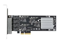 StarTech.com 4-Port 2.5Gbps NBASE-T PCIe Network Card, Intel I225-V Chip, Quad Port Computer Network Card, Multi-Gigabit NIC, PCI Express Server LAN Card, Desktop Ethernet Interface Card, PCI Express 2.0 (PR42GI-NETWORK-CARD) - Nettverksadapter - PCIe 2.0 x4 - 10M/100M/1G/2,5 Gigabit Ethernet x 4 - svart PR42GI-NETWORK-CARD
