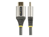 StarTech.com 3ft (1m) Premium Certified HDMI 2.0 Cable with Ethernet, High Speed Ultra HD 4K 60Hz HDMI Cable HDR10, ARC, HDMI Cord For Ultra HD Monitors, TVs, Displays, w/ TPE Jacket - Durable HDMI Video Cable (HDMMV1M) - Premium High Speed - HDMI-kabel med Ethernet - HDMI hann til HDMI hann - 1 m - skjermet - grå, svart - passiv, støtte for 4K 60 Hz (3840 x 2160) HDMMV1M