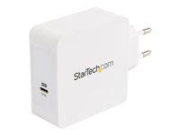 StarTech.com USB C Wall Charger, USB C Laptop Charger 60W PD, 6ft/2m Cable, Universal Compact Type C Power Adapter, Dell XPS/Lenovo X1 Carbon, HP EliteBook, MacBook, USB IF/CE Certified - 60W PD3.0 Wall Charger (WCH1CEU) - Strømadapter - 60 watt - 3 A (USB-C) - på kabel: USB-C WCH1CEU