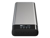 HyperJuice HJ245B - Strømbank - USB-C - 27000 mAh - 245 watt - PD 2.0, PD 3.0, QC 2.0, QC 3.0, Apple 2.4A, QC 4.0+ - 4 utgangskontakter (4 x USB-C) HJ245B