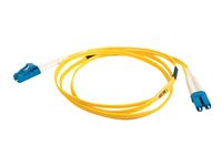 C2G LC-LC 9/125 OS1 Duplex Singlemode PVC Fiber Optic Cable (LSZH) - Koblingskabel - LC-enkeltmodus (hann) til LC-enkeltmodus (hann) - 2 m - 2 m - fiberoptisk - dupleks - 9 / 125 micron - OS1 - halogenfri - gul 85605