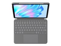 Logitech Combo Touch - Tastatur og folioveske - med styrepute - bakgrunnsbelyst - Apple Smart connector - QWERTY - Nordisk (dansk/finsk/norsk/svensk) - Oxford-grå - for Apple 11-inch iPad Air (M2, M3) 920-012634