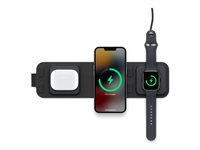 mophie 3-in-1 - Trådløs ladepute - med MagSafe + AC-strømadapter - 15 watt - grå - Europa 401311507