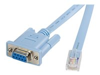 StarTech.com 6 ft RJ45 to DB9 Cisco Console Management Router Cable - M/F Serial Console Cable (DB9CONCABL6) - Seriell kabel - RJ-45 (hann) til DB-9 (hunn) - 1.8 m - blå - for P/N: EC1S952, EC2S952, IES101002SFP DB9CONCABL6
