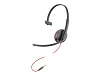 HP Poly Blackwire 3215 - Hodesett - on-ear - kablet - 3,5 mm jakk - svart - Certified for Skype for Business, Avaya Certified, Cisco Jabber Certified, Optimert for UC 85R05AA