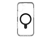 Zagg Santa Cruz Snap - Baksidedeksel for mobiltelefon - med ringstativ - MagSafe-samsvar - grafen - svart, gjennomsiktig - for Apple iPhone 16 Plus 702315502