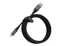 OtterBox Premium - USB-kabel - USB (hann) til USB-C (hann) - USB 2.0 - 3 m - mørk askesvart 78-52666
