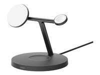 Belkin BoostCharge Pro 3-in-1 - Trådløst ladestativ - med Qi2 + AC-strømadapter - 15 watt - Fast Charge - svart WIZ032KQBK