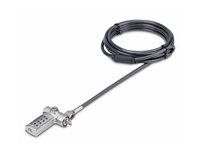 StarTech.com Serialized Laptop Lock, Works w/Noble Wedge/Nano/K-Slot - Sikkerhetskabellås - universell - svart og sølv - 2 m - TAA-samsvar UNIVCS-LAPTOP-LOCK
