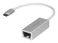 StarTech.com USB-C to Gigabit Ethernet Adapter - Aluminum - Thunderbolt 3 Port Compatible - USB Type C Network Adapter (US1GC30A) - Nettverksadapter - USB-C - Gigabit Ethernet - sølv US1GC30A