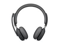 Logitech Zone Wireless 2 - Hodesett - on-ear - Bluetooth - trådløs - aktiv støydemping - grafitt - Certified for Microsoft Teams 981-001436