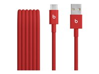 Beats - USB-kabel - USB (hann) til 24 pin USB-C (hann) - USB 2.0 - 1.5 m - flettet kabel, USB Fast Charge (15W), forsterket design - rask rød MFEJ4ZM/A