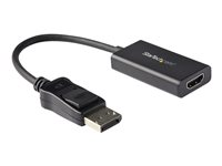 StarTech.com DisplayPort to HDMI Adapter, 4K 60Hz HDR10 Active DisplayPort 1.4 to HDMI 2.0b Video Converter, 4K DP to HDMI Adapter Dongle for Monitor/Display/TV, Latching DP Connector - Ultra HD, EMI Shielding (DP2HD4K60H) - Video adapter - DisplayPort hann låst til HDMI hunn - 25.16 cm - skjermet - svart - 4K-støtte - for P/N: ST121HD20FXA, SV231DHU34K6, SV231HU34K6, SV431HU34K6 DP2HD4K60H