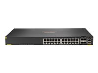 HPE Aruba 6200F 24G Class4 PoE 4SFP+ 370W Switch - Switch - Max. Stacking Distance 10 km - L3 - Styrt - 24 x 10/100/1000 (PoE+) + 4 x 1 Gigabit / 10 Gigabit SFP+ (opplink) - rackmonterbar - PoE+ (370 W) - BTO JL725B#ABB