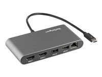 StarTech.com Thunderbolt 3 Mini Dock - Portable Dual Monitor w/HDMI 4K 60Hz - 2X USB-A Hub (3.2/2.0), GbE - 28cm Cable - TB3 Multiport Adapter - Mac/Windows - Upgraded Version of TB3DKM2HD (TB3DKMHDL) - Dokkingstasjon - Thunderbolt 3 - 2 x HDMI - 1GbE TB3DKM2HDL