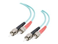 C2G ST-ST 10Gb 50/125 OM3 Duplex Multimode PVC Fiber Optic Cable (LSZH) - Nettverkskabel - ST flermodus (hann) til ST flermodus (hann) - 1 m - 1 m - fiberoptisk - dupleks - 50 / 125 mikroner - OM3 - halogenfri - akvamarin 85504