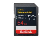 SanDisk Extreme Pro - Flashminnekort - 64 GB - Video Class V90 / UHS-II U3 / Class10 - SDXC UHS-II SDSDXDM-064G-GN4IN