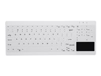 Active Key MedicalKey AK-C7412F - Tastatur - compact - med styreplate - USB - QWERTY - Pan Nordic - hvit AK-C7412F-GUS-W/NOR