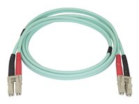 StarTech.com Aqua OM4 Duplex Multimode Fiber - 1m / 3 ft - 100 Gb - 50/125 - OM4 Fiber - LC to LC Fiber Patch Cable (450FBLCLC1) - Nettverkskabel - LC multimodus (hann) til LC multimodus (hann) - 1 m - 1 m - fiberoptisk - dupleks - 50 / 125 mikroner - OM4 - akvamarin 450FBLCLC1