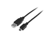StarTech.com 1m Mini USB 2.0 Cable A to Mini B M/M - USB-kabel - USB (hann) til mini-USB type B (hann) - USB 2.0 - 1 m - svart USB2HABM1M