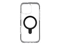 Zagg Santa Cruz Snap - Baksidedeksel for mobiltelefon - med ringstativ - MagSafe-samsvar - grafen - svart, gjennomsiktig - for Apple iPhone 16 Pro Max 702315504