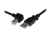 StarTech.com 3m USB 2.0 A to Left Angle B Cable Cord - 3 m USB Printer Cable - Left Angle USB B Cable - 1x USB A (M), 1x USB B (M) (USBAB3ML) - USB-kabel - USB-type B (hann) til USB (hann) - USB 2.0 - 3 m - venstrevinklet kontakt - svart - for P/N: ICUSB232D USBAB3ML