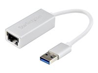 StarTech.com USB 3.0 to Gigabit Network Adapter - Silver - Sleek Aluminum Design for MacBook, Chromebook or Tablet - Native Driver Support (USB31000SA) - Nettverksadapter - USB 3.0 - Gigabit Ethernet x 1 - sølv USB31000SA