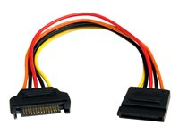 StarTech.com 8in 15 pin SATA Power Extension Cable - 8 SATA power Extension Cable - 8 SATA power Extension cord - Strømforlengelseskabel - SATA-strøm (hann) til SATA-strøm (hunn) - 20.3 cm - for P/N: PYO2SATA, PYO4SATA, SATAPOWADAP SATAPOWEXT8
