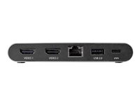 StarTech.com USB C Dock, 4K Dual Monitor HDMI Display, Mini Laptop Docking Station, 100W Power Delivery Passthrough, GbE, 2-Port USB-A Hub, USB Type-C Multiport Adapter,3.3' Cable, Dual 4K - 4K Mini Laptop Dock (DK30C2HAGPD) - Dokkingstasjon - USB-C - 2 x HDMI - 1GbE - for P/N: ARMBARDUO, ARMBARDUOV, ARMDUAL, ARMDUAL30, ARMDUALV, ARMSLIMDUO DK30C2HAGPD