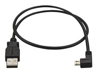 StarTech.com Left Angle Micro USB Cable - 1 ft / 0.5m - 90 degree - USB Cord - USB Charger Cable - USB to Micro USB Cable (USBAUB50CMLA) - USB-kabel - Micro-USB type B (hann) venstre-vinklet til USB (hann) - USB 2.0 - 50 cm - svart - for P/N: USB2PCARBK, USB2PCARBKS, USBEXTAA10BK, USBEXTAA6BK, USBLT2PCARW, USBUB2PCARB USBAUB50CMLA