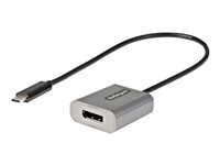 StarTech.com USB C to DisplayPort Adapter, 8K/4K 60Hz USB-C to DisplayPort 1.4 Adapter Dongle, USB Type-C to DP Monitor Video Converter, Thunderbolt 3 Compatible, w/12" Long Attached Cable - HBR3, DSC, DP Alt Mode (CDP2DPEC) - Video adapter - USB-C (hann) til DisplayPort (hunn) - Thunderbolt 3 / DisplayPort 1.4 - 30 cm - 8K 60Hz støtte, 4K 60Hz støtte - grå CDP2DPEC