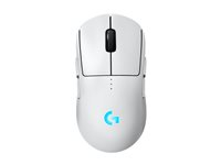 Logitech G PRO 2 - Mus - gaming - høyre- og venstrehåndet - optisk - 8 knapper - trådløs, kablet - 2.4 GHz, USB - USB Logitech LIGHTSPEED-mottaker - hvit 910-007303