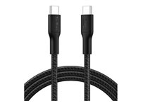 Belkin BoostCharge - USB-kabel - 24 pin USB-C (hann) til 24 pin USB-C (hann) - 2 m - USB Power Delivery (240 W), flettet kabel - svart CAB025HQ2MBK