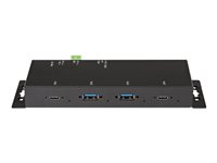 StarTech.com 4 Port USB C Hub 10Gbps, Metal Industrial USB-C Hub, 2x USB-C & 2x USB-A, ESD Surge Protection, USB-C or USB-A Host, Self-Powered, Mountable USB 3.1 Gen 2 Type-C Hub - Commercial/Rugged USB Hub - Hub - 2 x USB 3.2 Gen 2 + 2 x USB-C 3.2 Gen 2 - stasjonær HB31C2A2CME