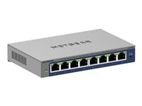 NETGEAR Plus GS108Ev4 - Switch - ikke-styrt - stasjonær, veggmonterbar GS108E-400EUS