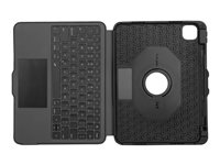 Targus Versavu - Tastatur og folioveske - med styrepute - bakbelysning - trådløs - Bluetooth 5.0 - QWERTY - Nordisk - svart THZ988NO