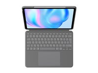 Logitech Combo Touch - Tastatur og folioveske - med styrepute - bakgrunnsbelyst - Apple Smart connector - QWERTY - Nordisk (dansk/finsk/norsk/svensk) - Oxford-grå - for Apple 13-inch iPad Air (M2, M3) 920-012616